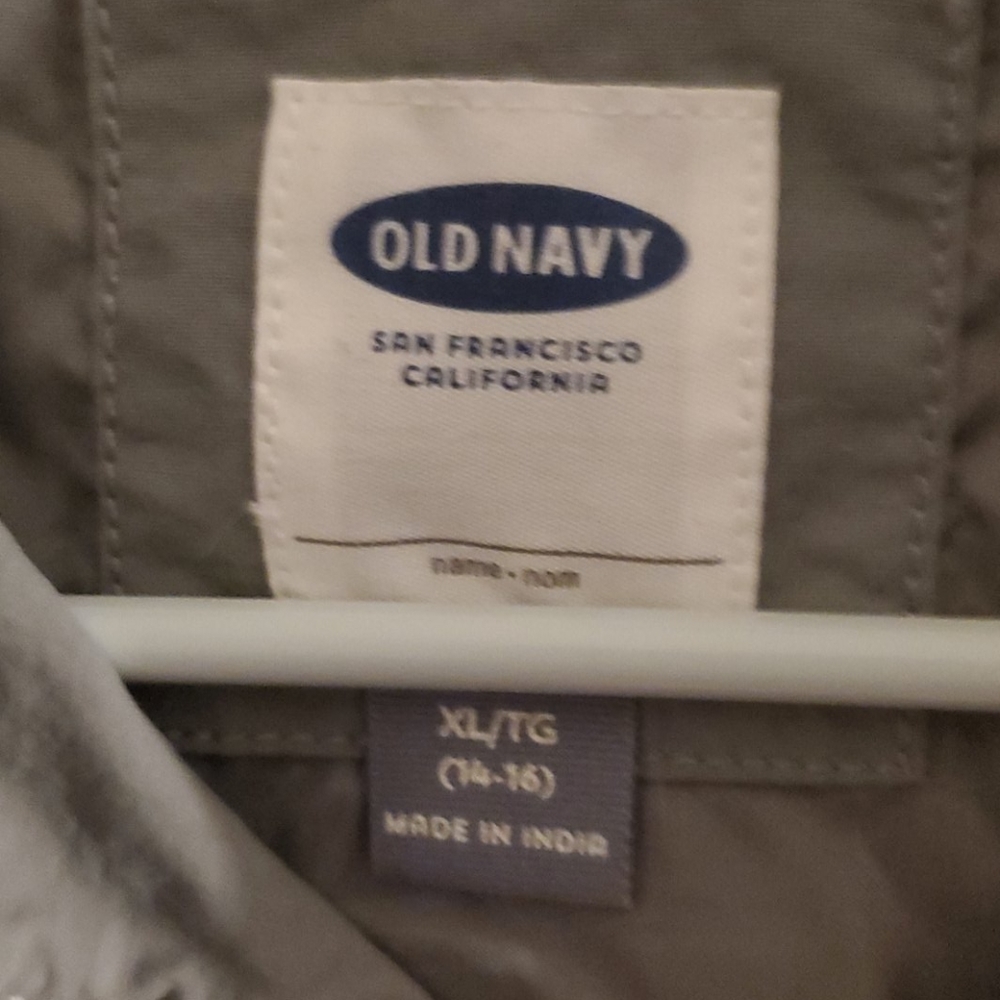 Old Navy army green zip up jacket - Picture 2 of 4